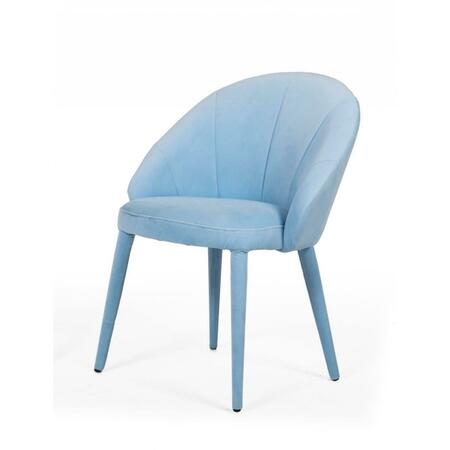 GFANCY FIXTURES Blue Fabric Wrapped Dining Chair GF3106451
